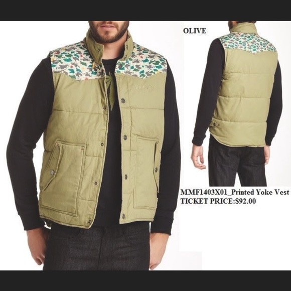 Men’s Olive Vest - Picture 2 of 7